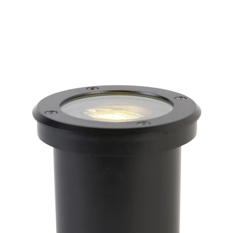 Qazqa grondspot delux zwart gu10