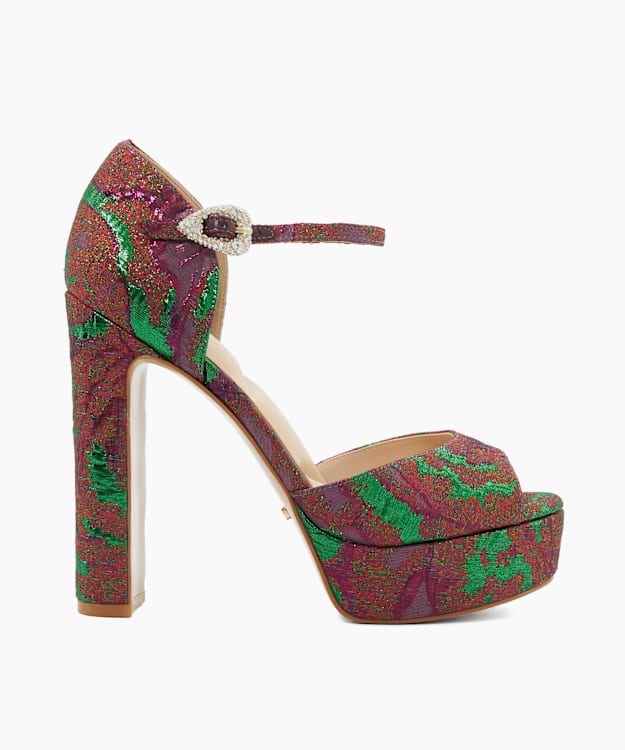 Myans Purple - Block-Heel Platform Sandals