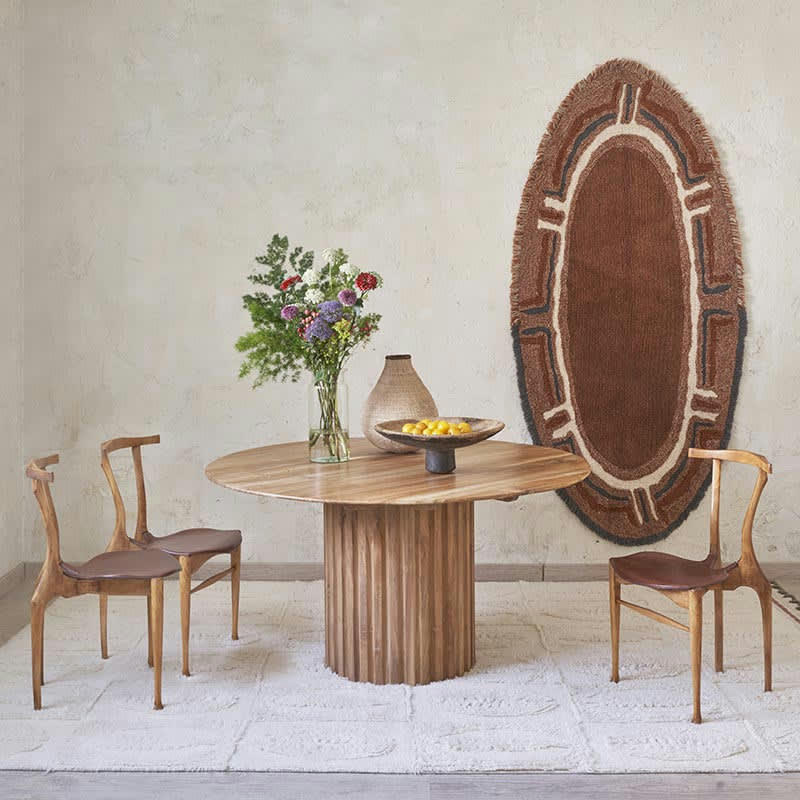 AFRICA - Tapis lavable en laine orange 80x140