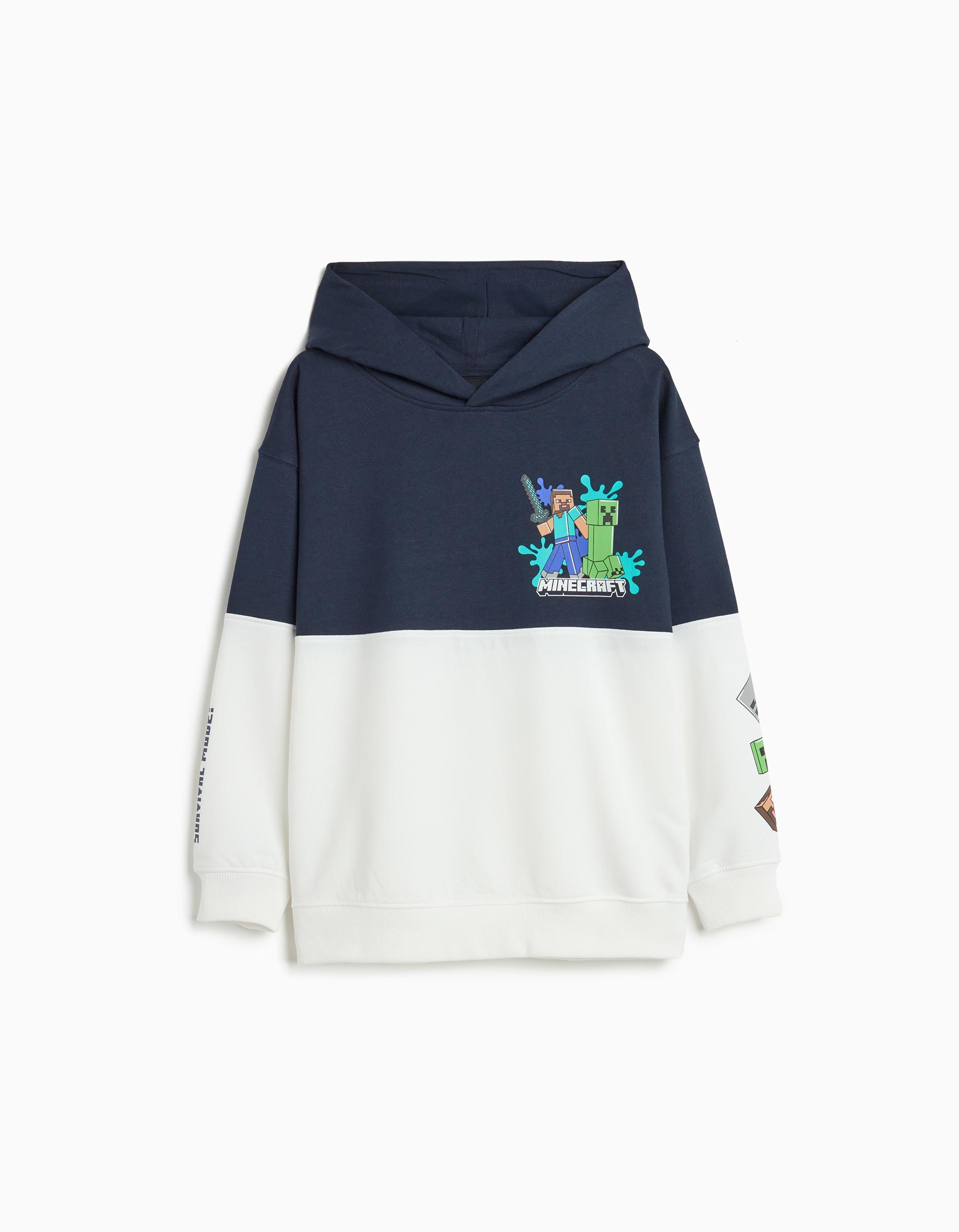 Sweatshirt de Capuz 'Minecraft', Menino, Azul Escuro