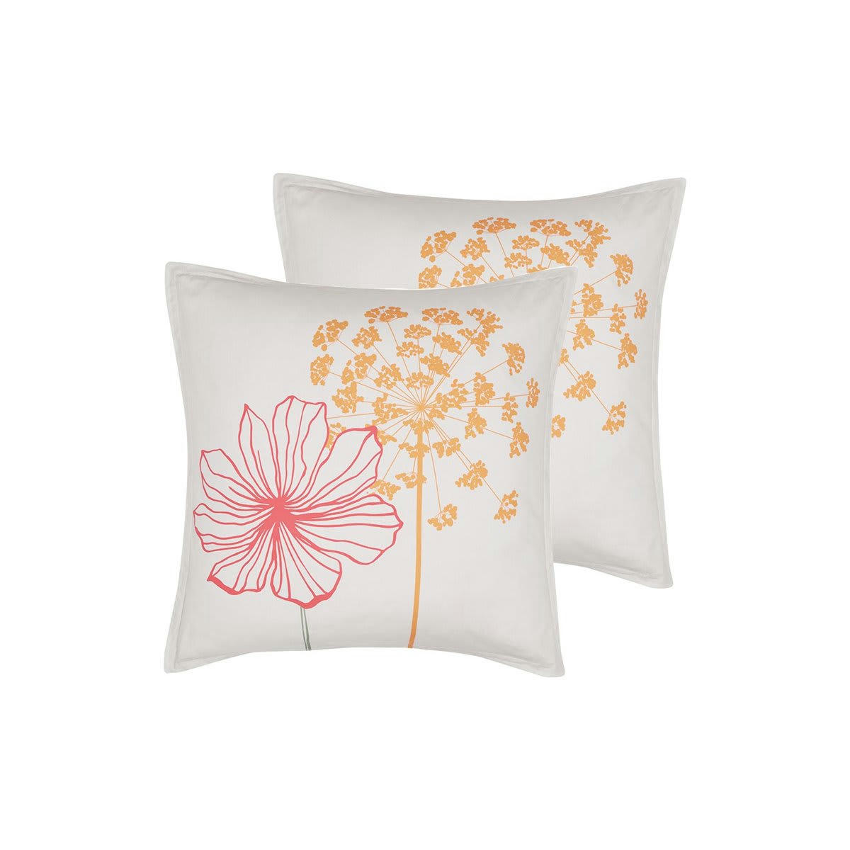 MOLEN - 2 taies d'oreillers en percale de coton  ficelle 65x65 cm