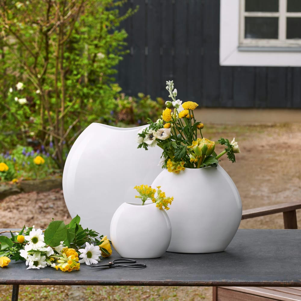 - Vase rond h25cm céramique blanc