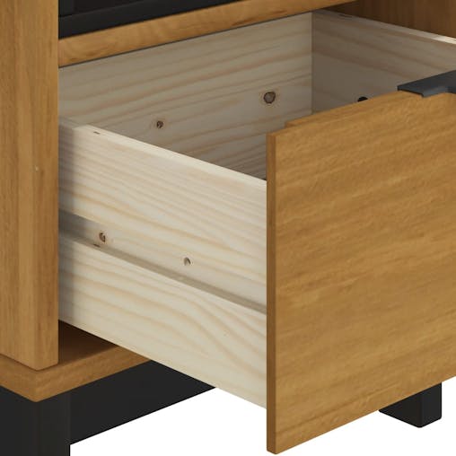 NNEVL Bedside Cabinet FLAM 40x35x50 cm Solid Wood Pine