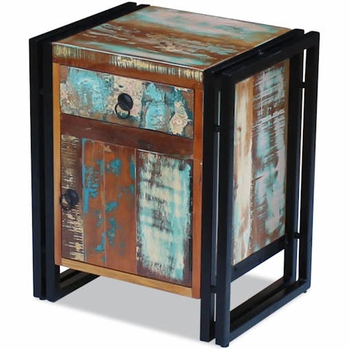 NNEVL Bedside Cabinet Solid Reclaimed Wood