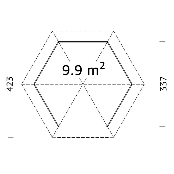 Pavillon »Betty 1«, Spitzdach, sechseckig, BxHxT: 423 x 313 x 423 cm