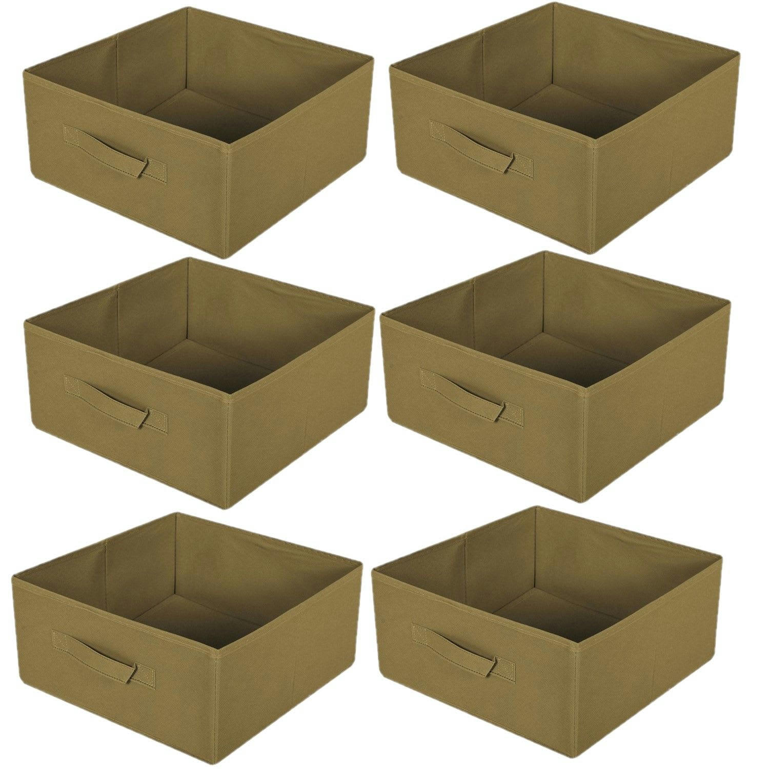 - Lot de 6 boites de rangement pliables en polypropylène avec poignée -