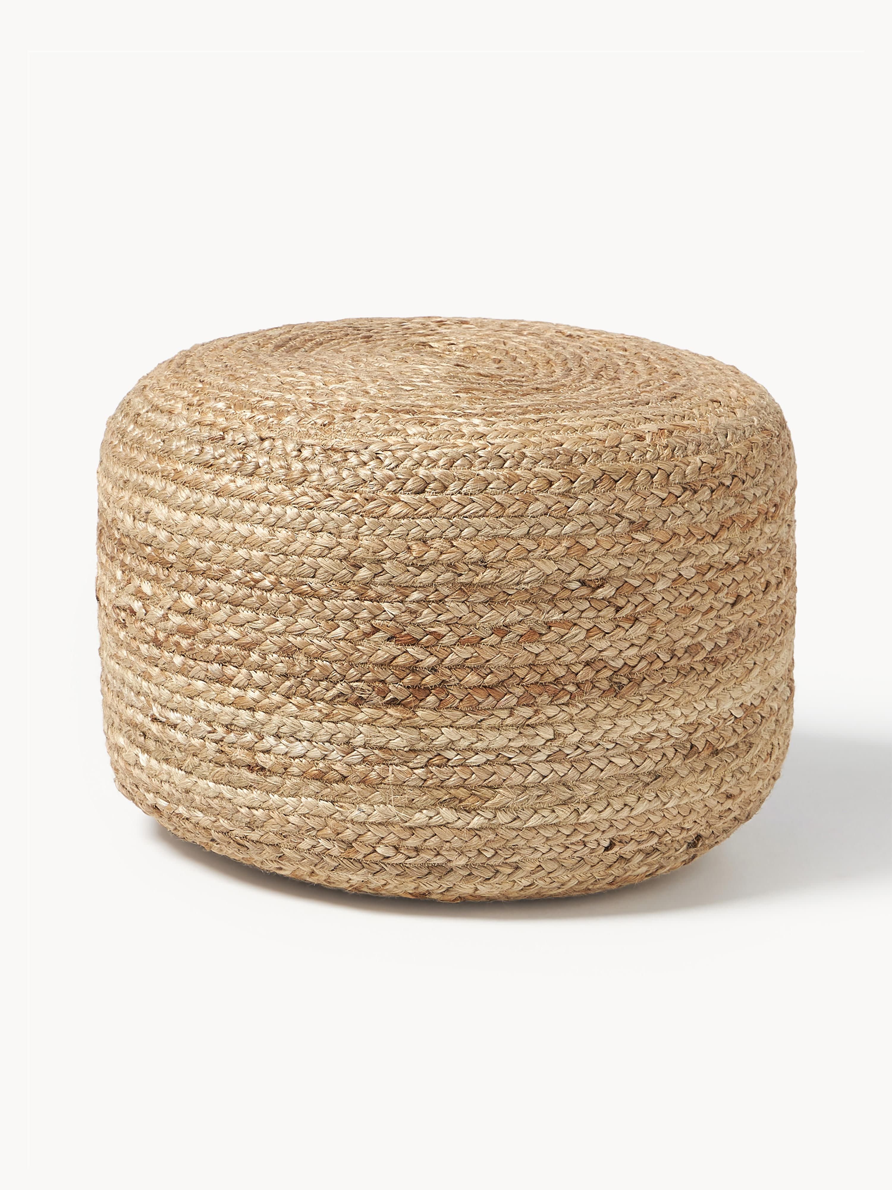 Handgefertigter Pouf Bono aus Jute