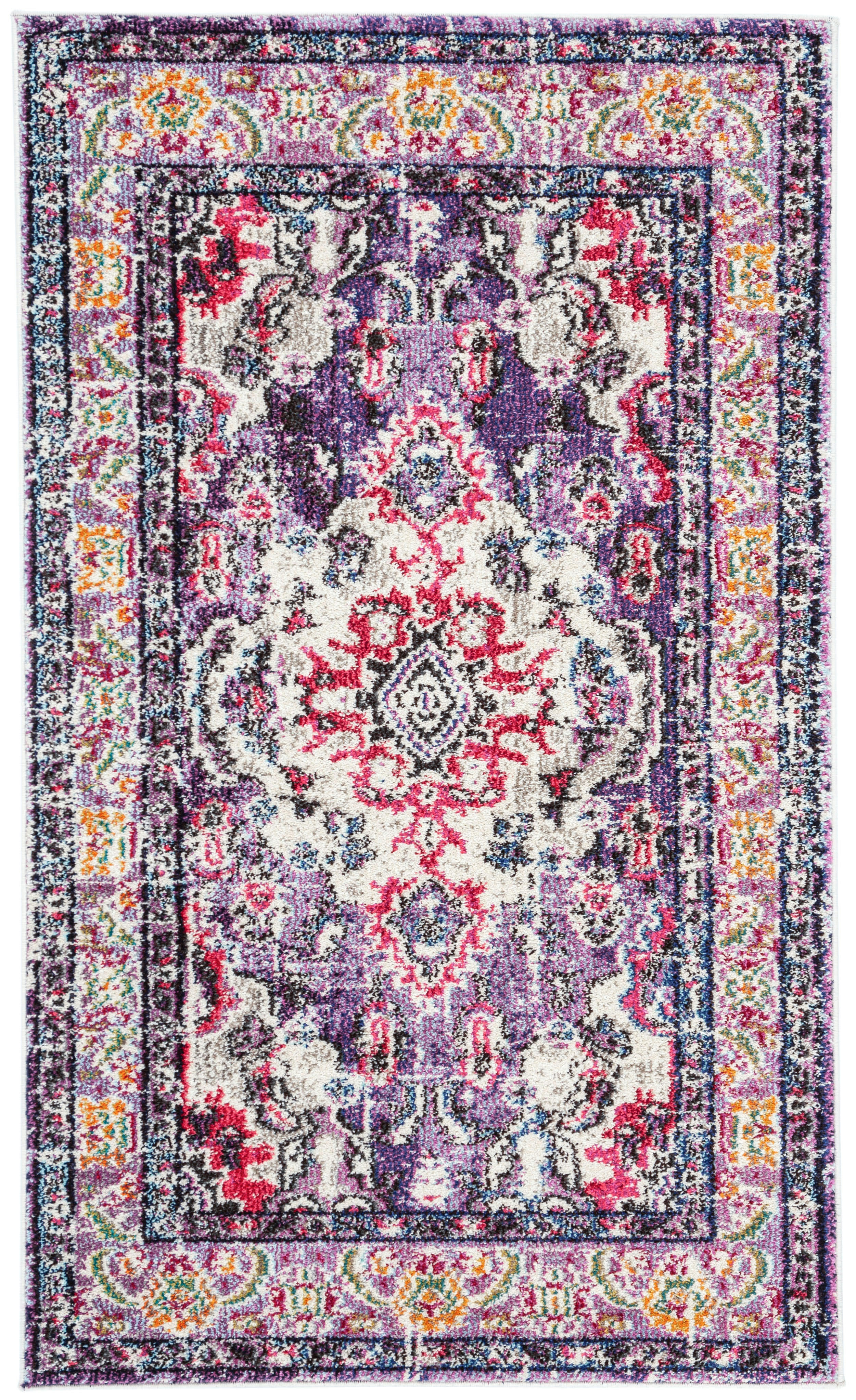 MONACO - Tapis de salon interieur en violet & fuchsia, 122 x 170 cm
