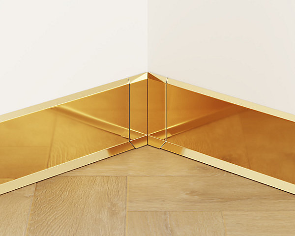 Coin intérieur pour plinthe Ilcom FLI Or poli - 30mm x 80 mm x 0,65 ep.