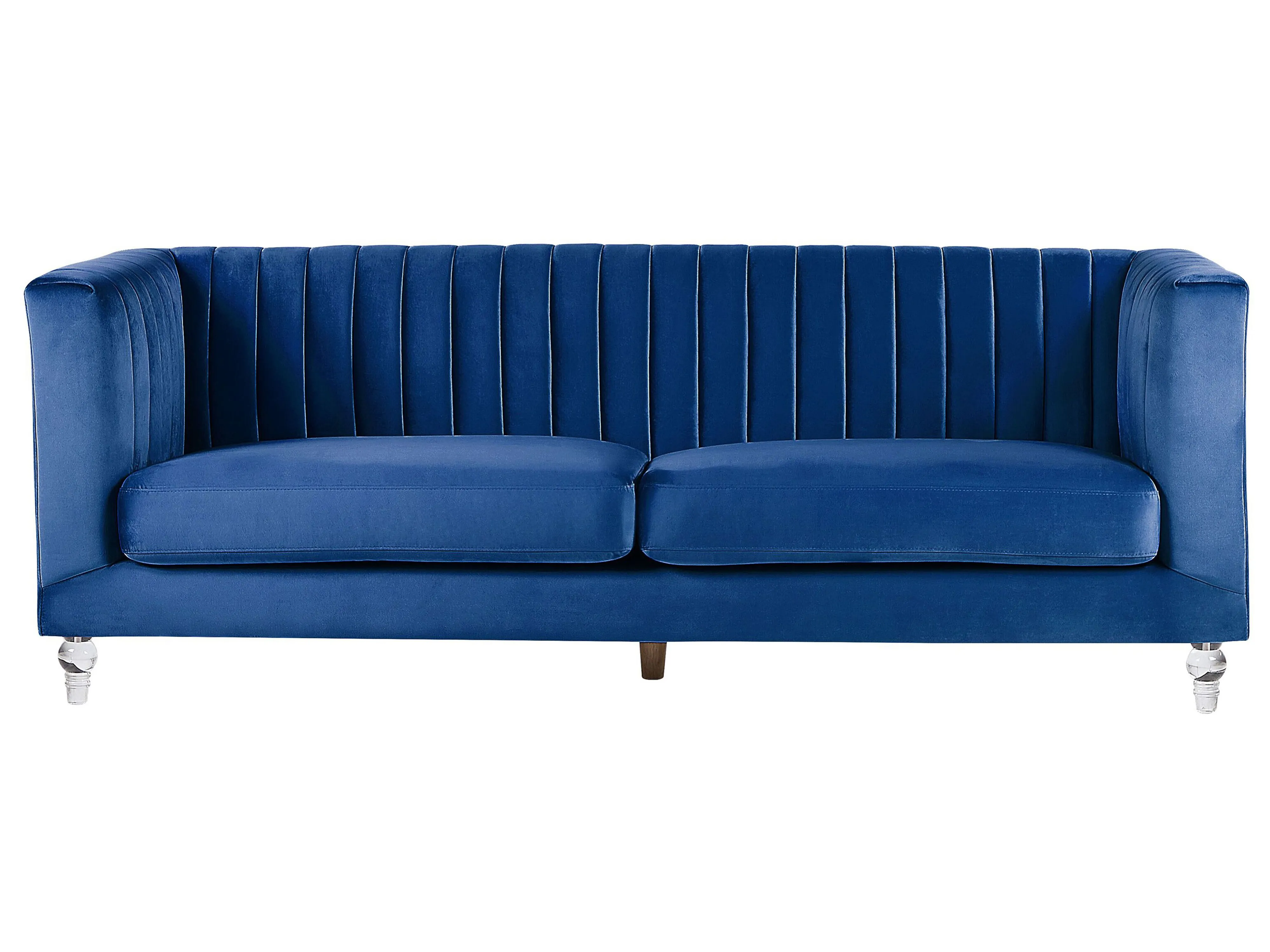 Sofa 3 Seater ARVIKA Velvet Navy Blue