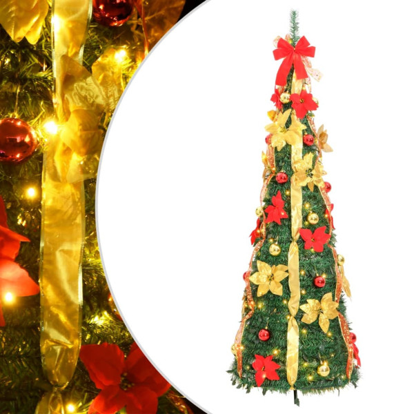Sztuczna choinka typu pop-up 50 LED zielona 120 cm