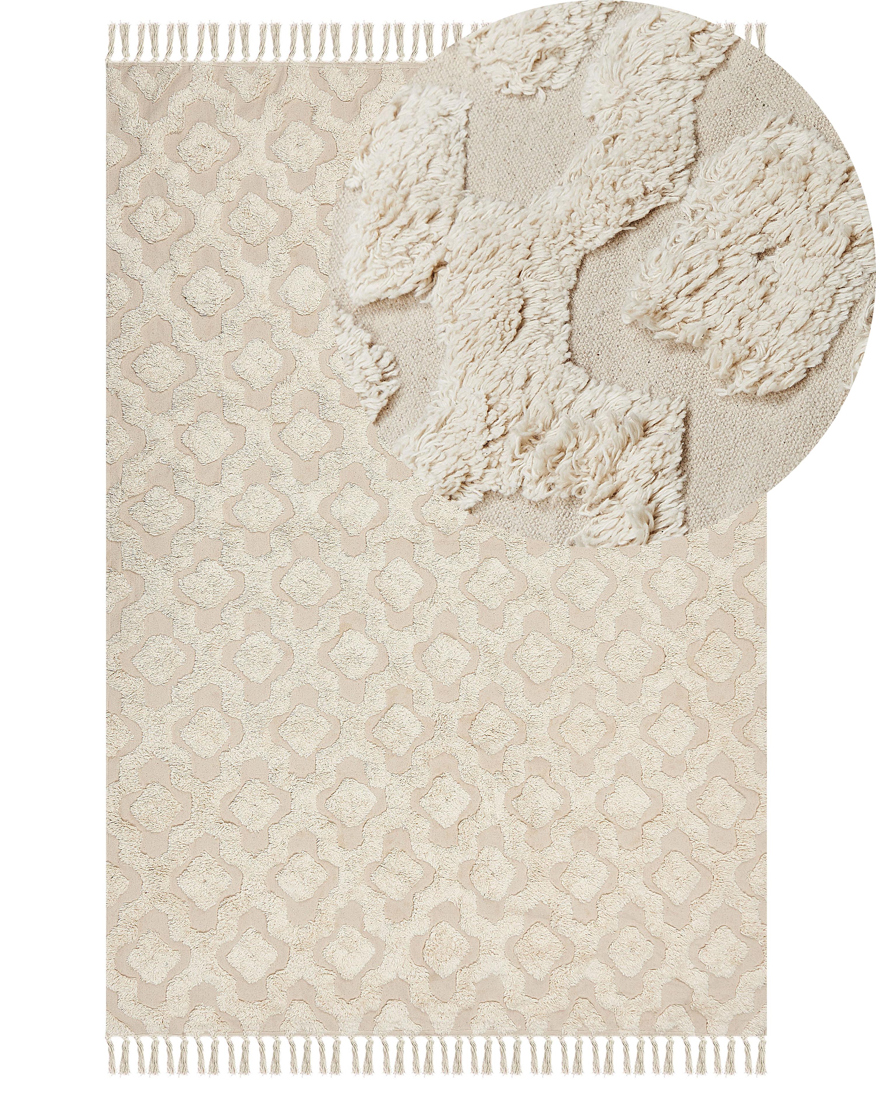 Rug AKSARAY Beige 140 x 200 cm Cotton