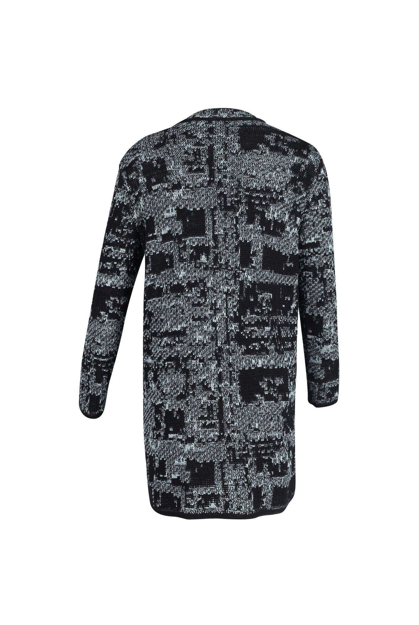 M Missoni Preloved Knitted Midi Coat in Blue and Black Cotton