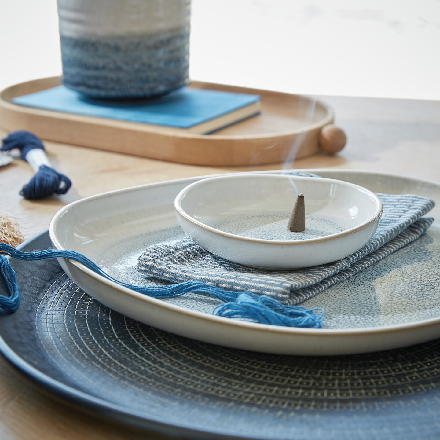 Kiln Blue Small Organic Dish