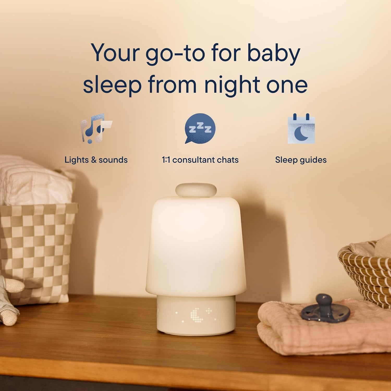 Hatch Baby Sound Machine, Night Light (Putty) | Sleep Support | Registry Essential, Routine Builder, Time-to-Rise Alarm Clock, White Noise, Nursery Stories, Toddler Kids (Wi-Fi)