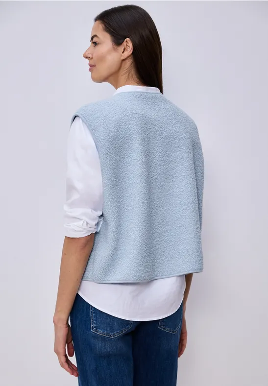 Weste mit V-Neck aus Teddy-Material