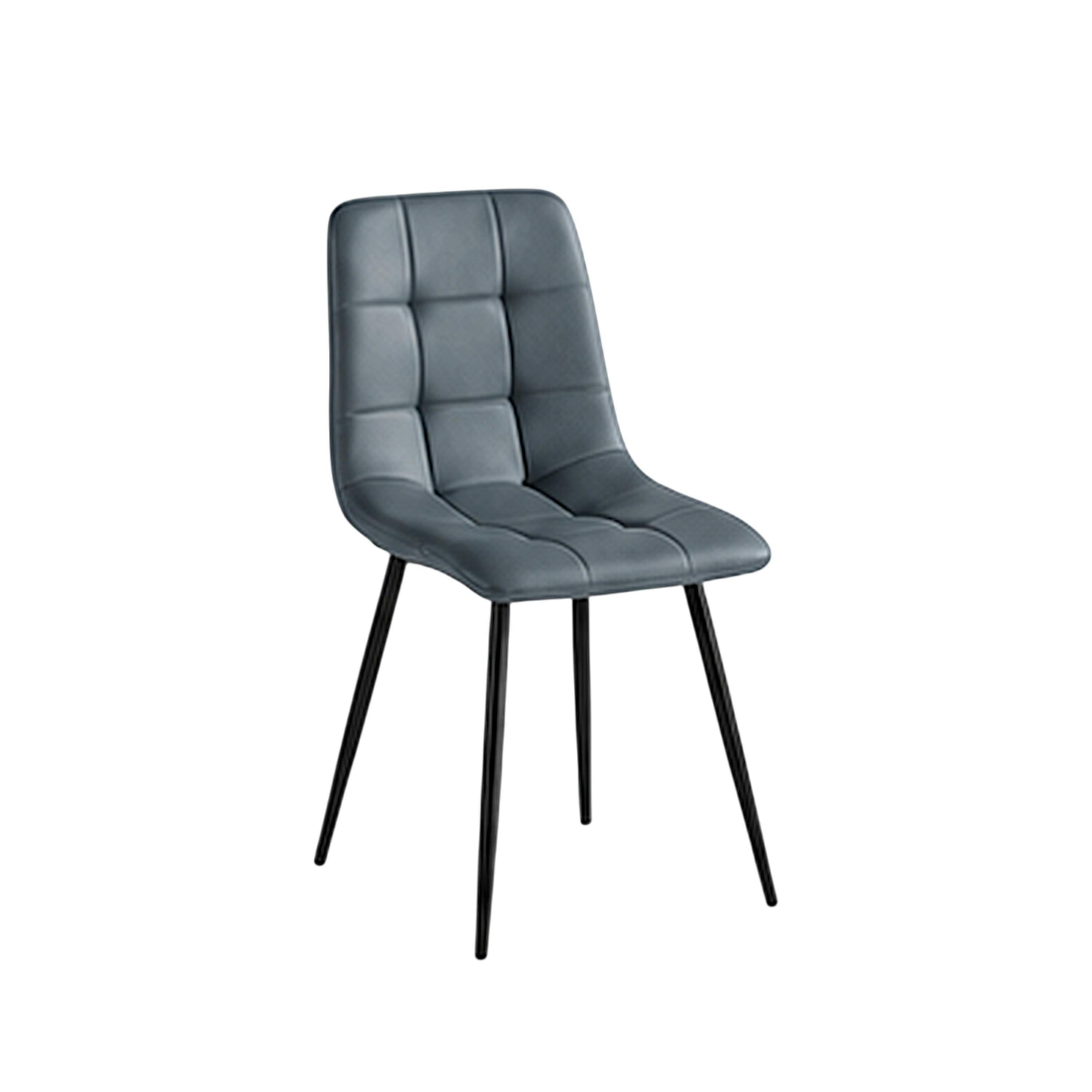 Chaise bleu arctique motif damier (lot de 2) LORA