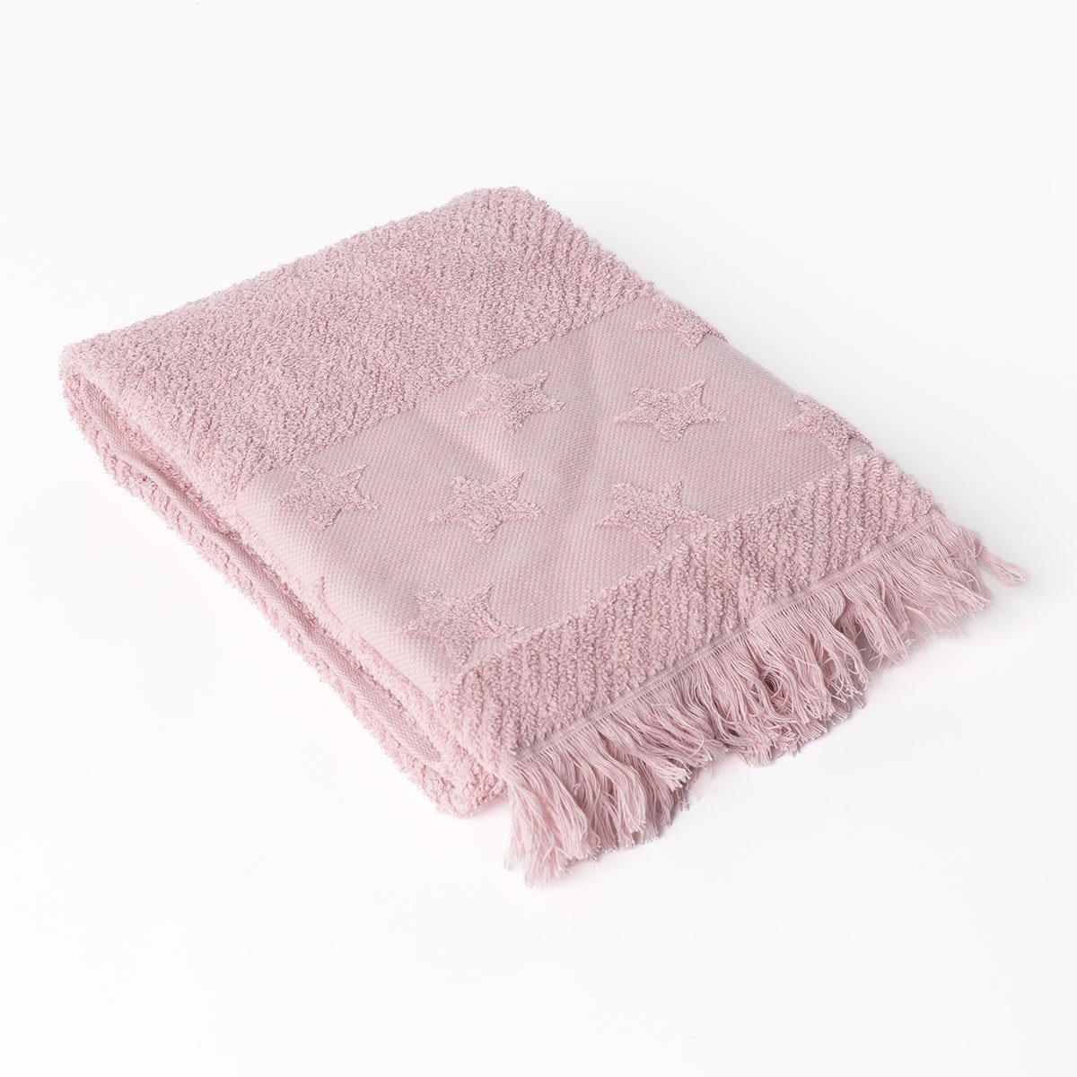 Toalha de mãos rosa com estrelas 50x90cm