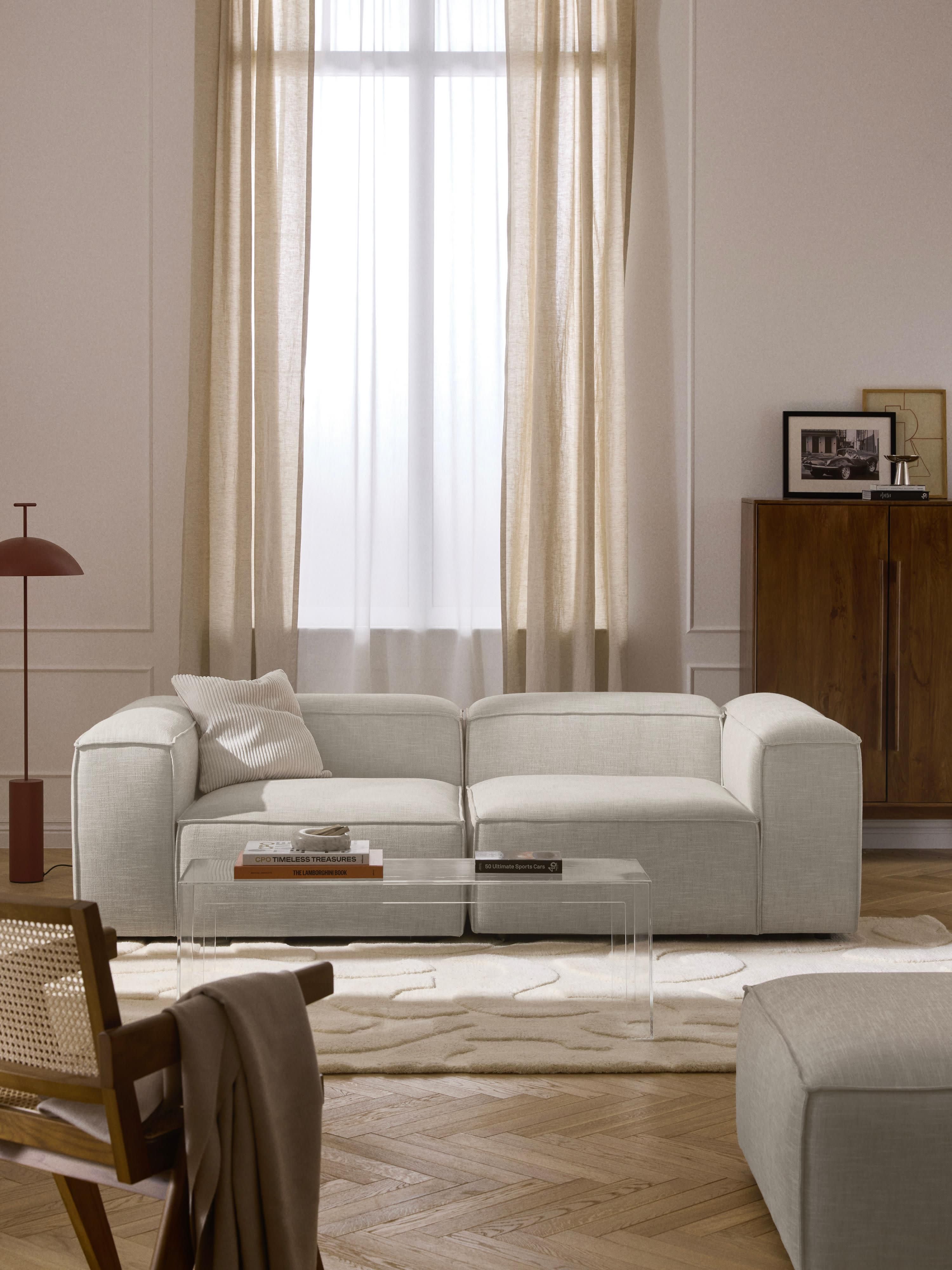 Modulares Sofa Lennon (3-Sitzer) aus Leinen-Mix