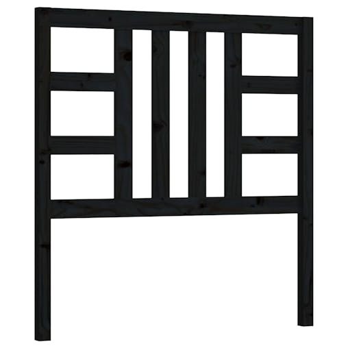 NNEVL Bed Headboard Black 96x4x100 cm Solid Wood Pine