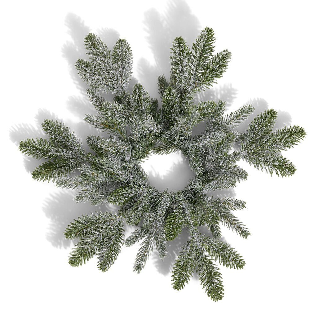 Couronne de No&euml;l enneigée forme flocon de neige Ø40cm