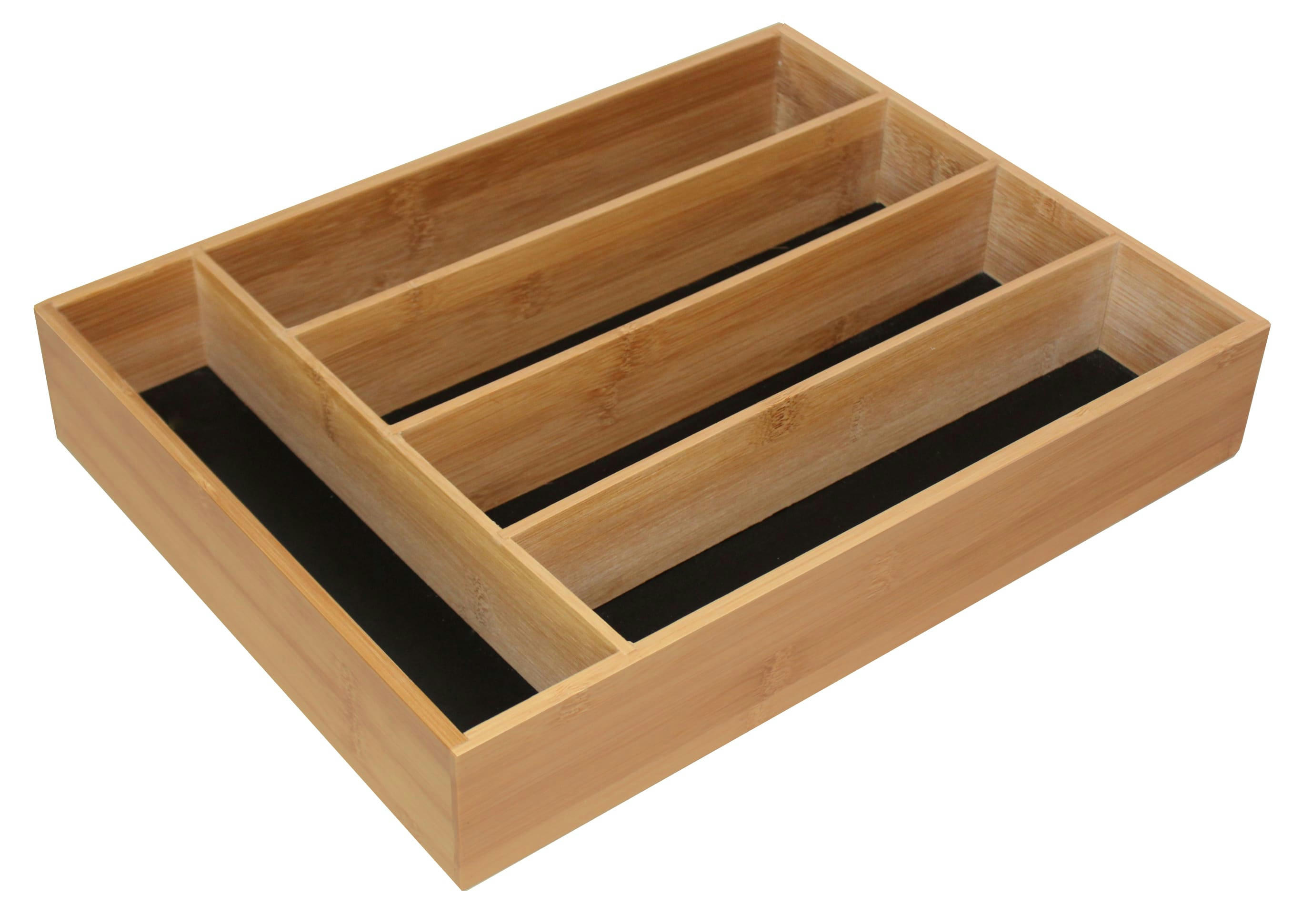 - Range-couverts avec 5 compartiments en bambou 38x29x7cm