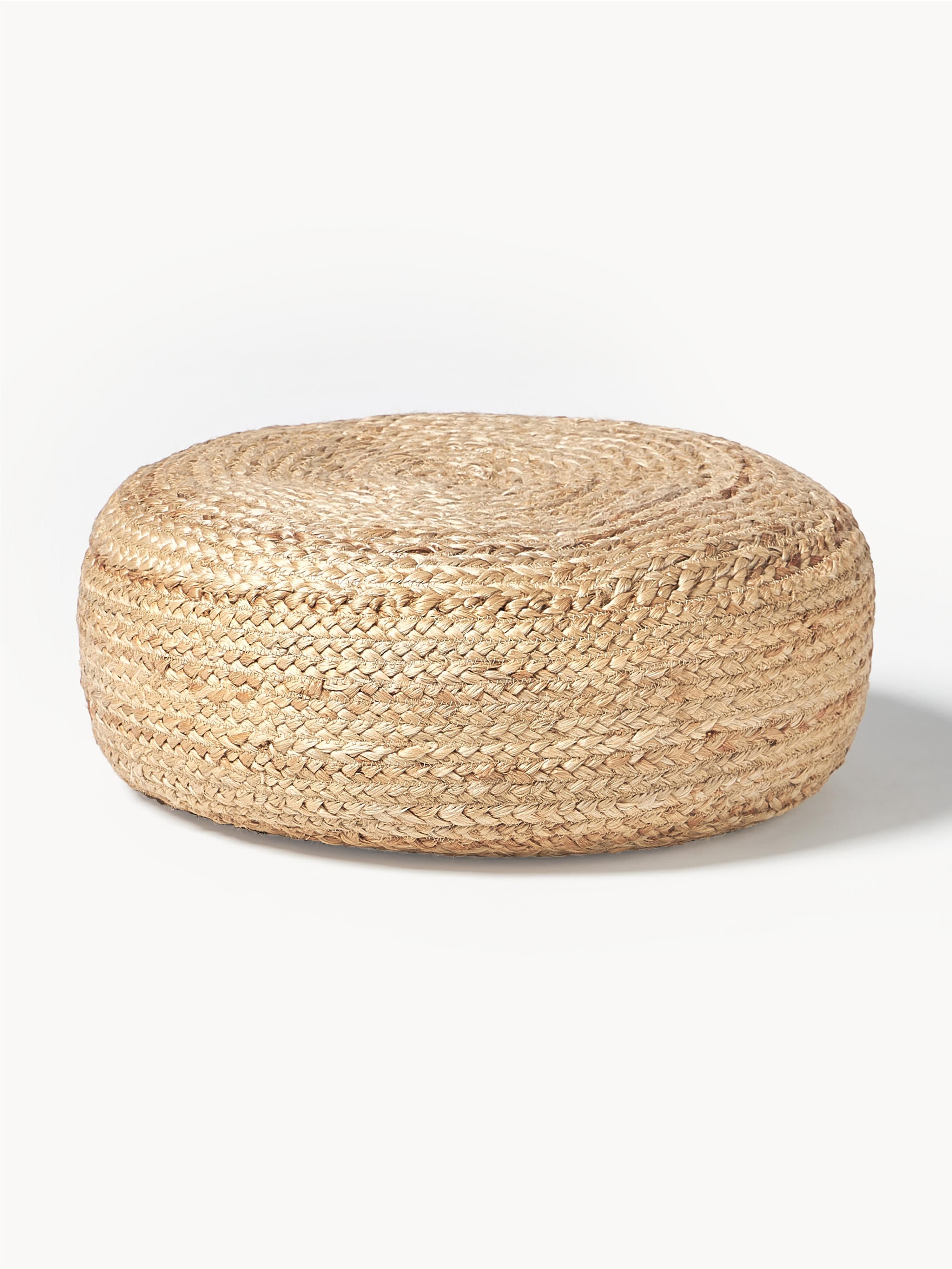 Handgefertigter Pouf Bono aus Jute