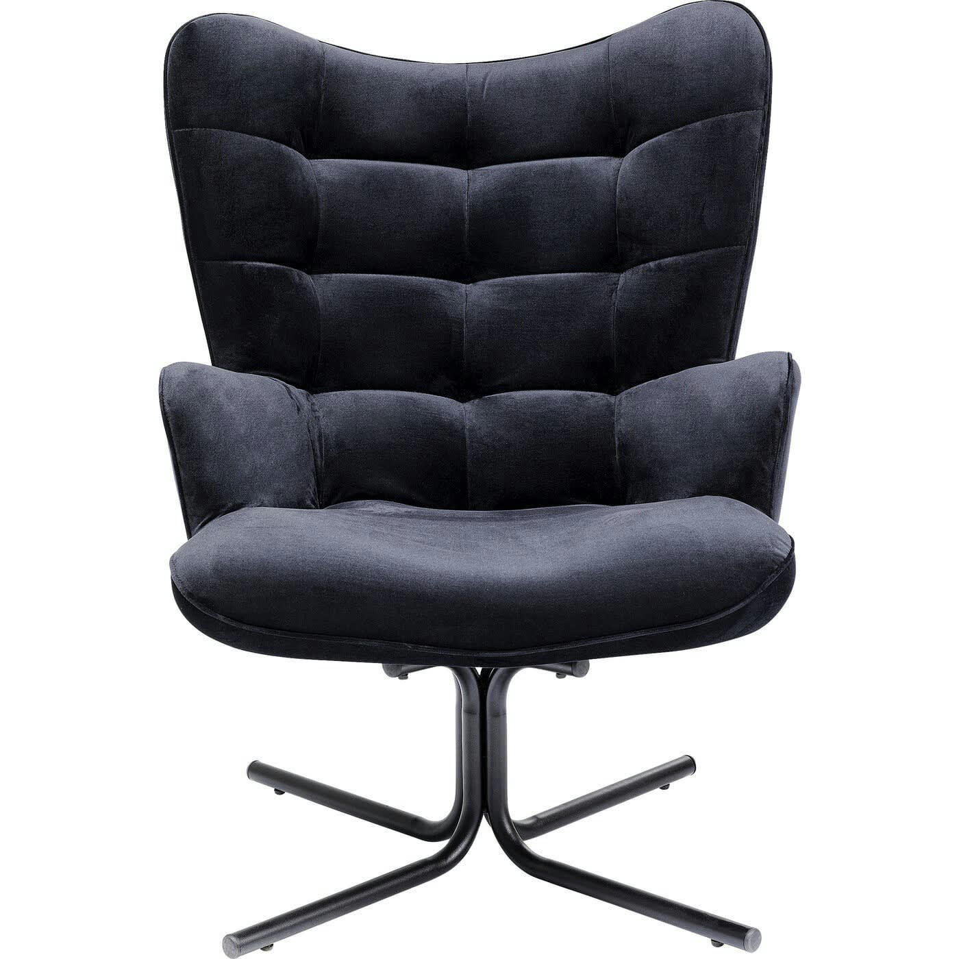 OSCAR - Fauteuil pivotant Oscar velours noir Kare Design