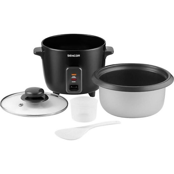Cuiseur de Riz Electriqueelectrique Sencor - SRM 0601BK - Cuiseur a Riz avec Voyants Lumineux, 300 W, Noir