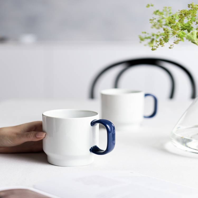 Designed By Sebastian Conran Set of 2 Porcelain Mugs – Blue