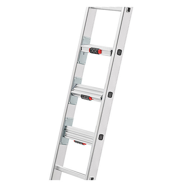 Echelle transformable 2 plans 2x12 échelons 5,6m/6,6m en Aluminium Hailo S 110 Pro