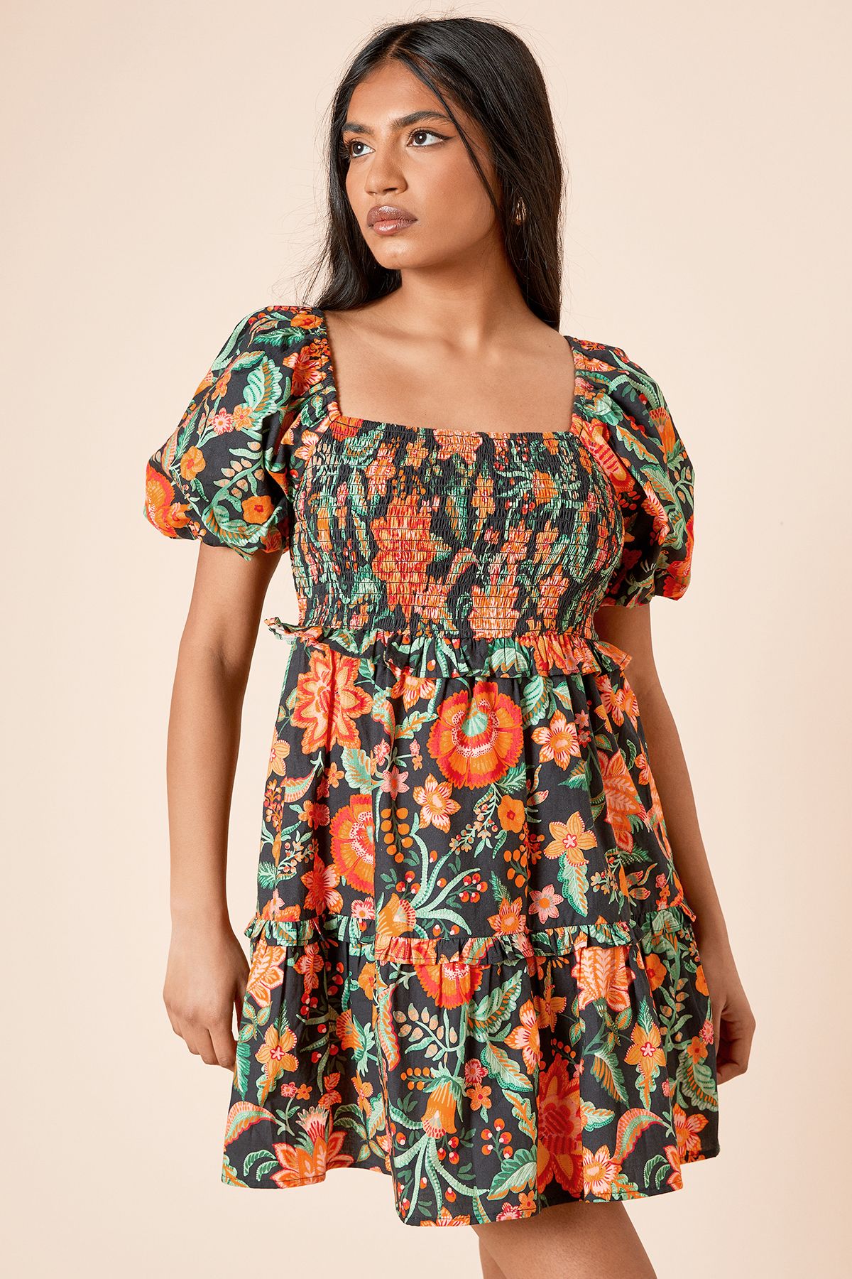 Dorothy Perkins Petite Shirred Bodice Mini Dress