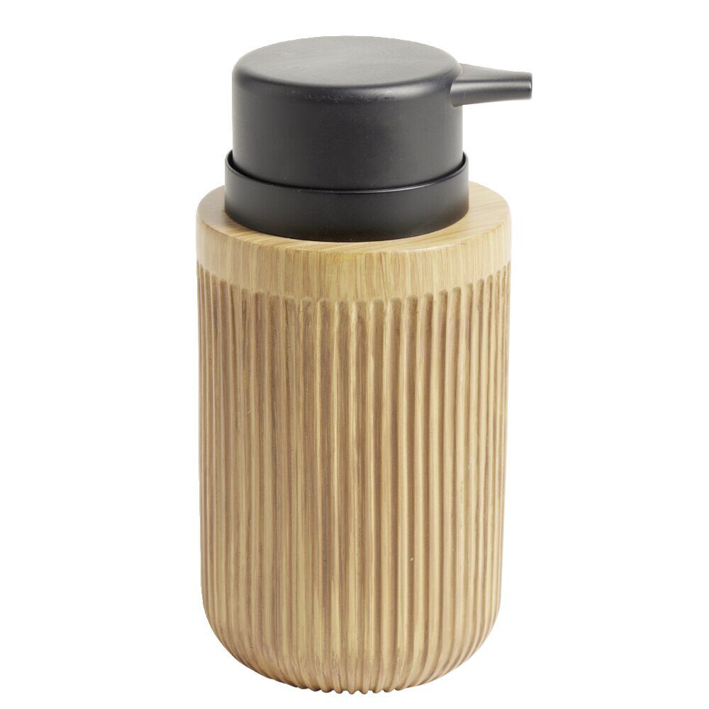 Distributeur savon plastique imitation bois Ø7,6xH17,5cm
