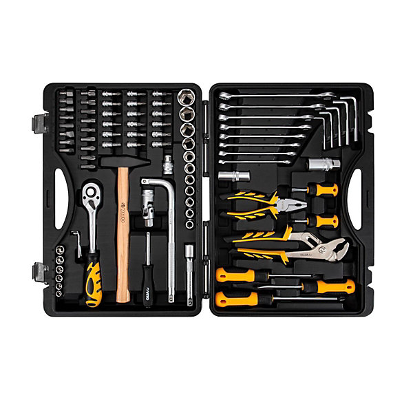 Malette à outils 84 pièces Chrome vanadium Boite à outils Finition chromée satinée VITO