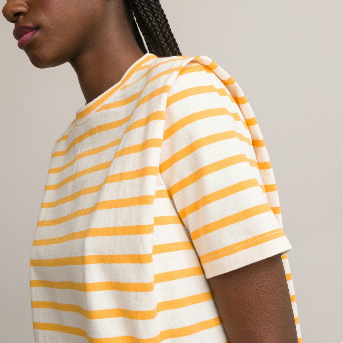 T-shirt col rond manches courtes rayé