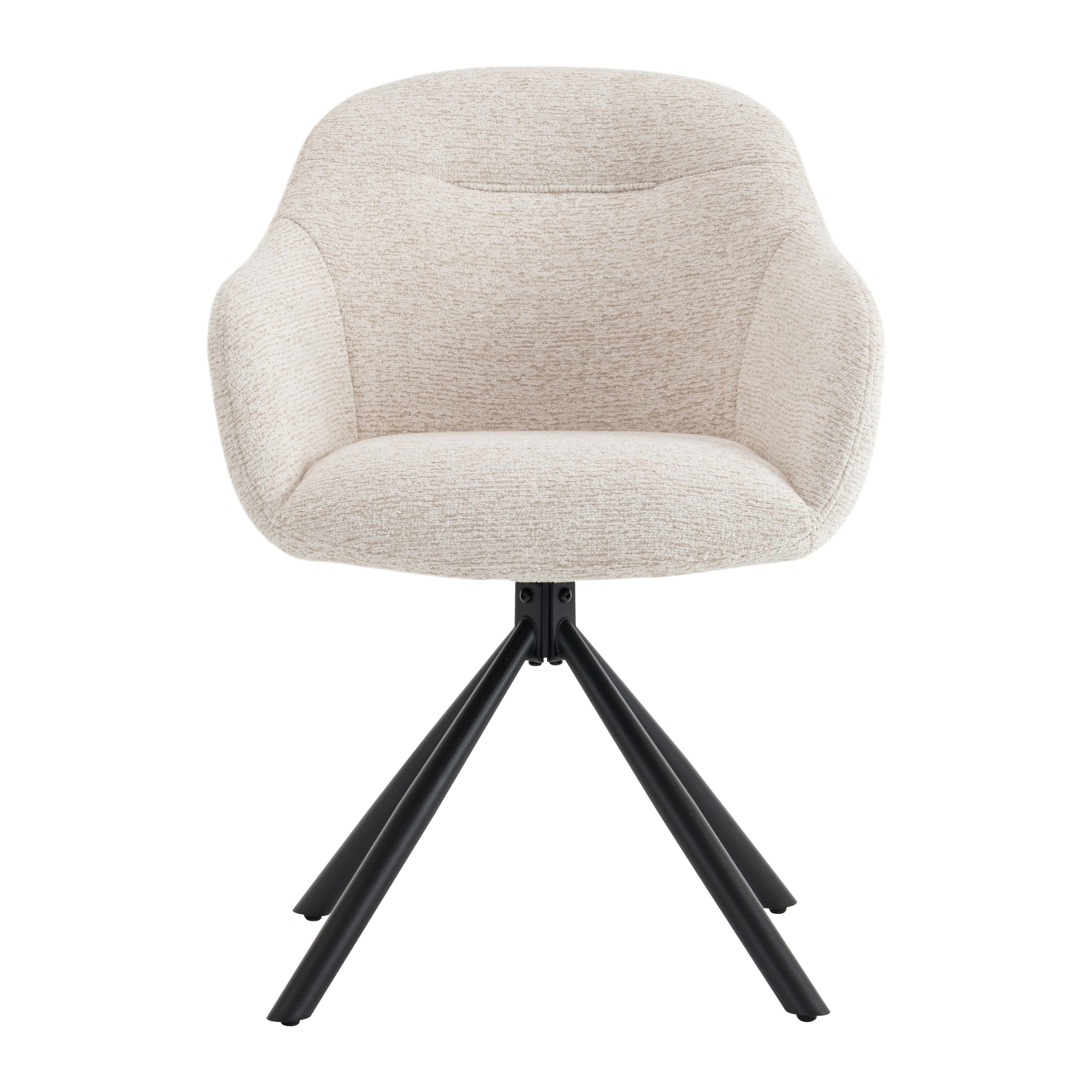 by fonQ Hush Eetkamerstoel - Chenille - Beige / Zwart