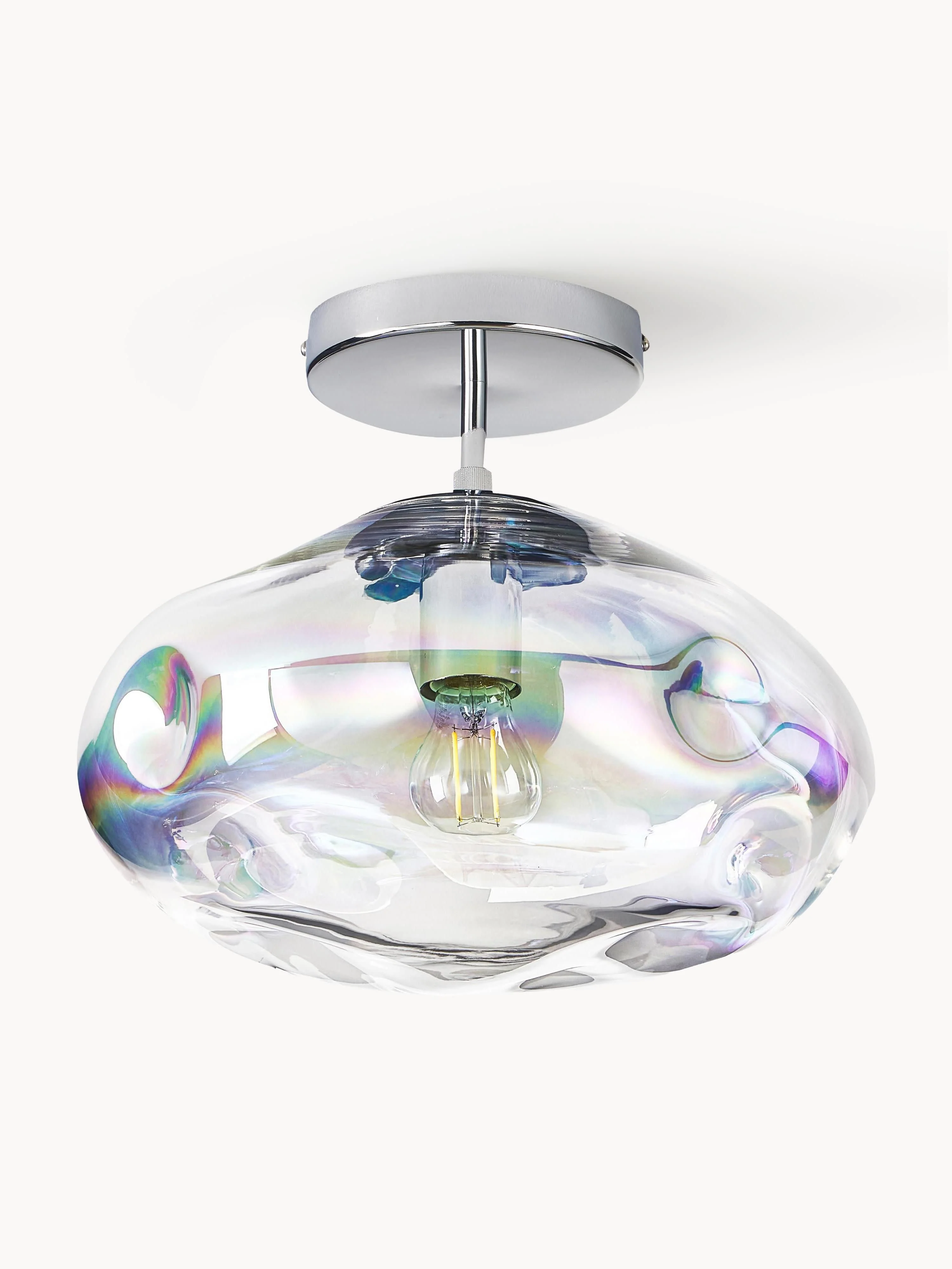 Deckenleuchte Amora aus irisierendem Glas