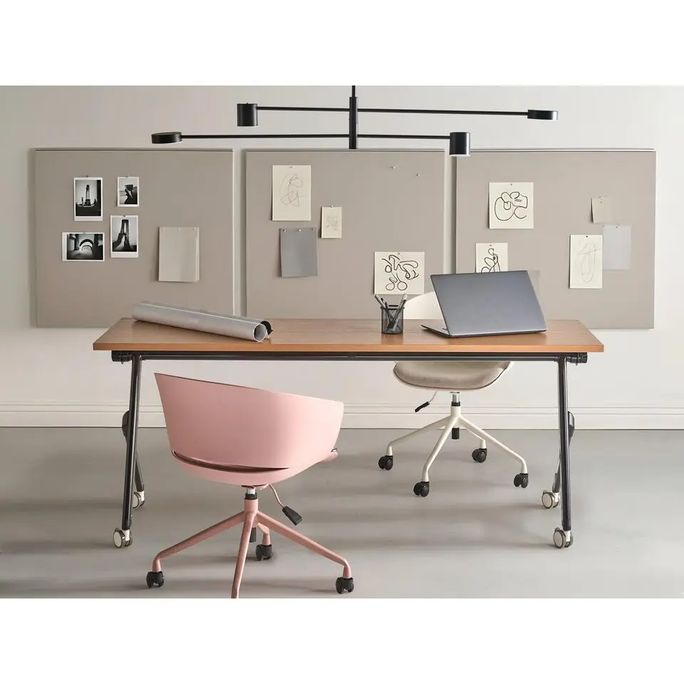 BENDI - Bureau inklapbaar - Bruin/Zwart - 180 x 60 cm - MFC