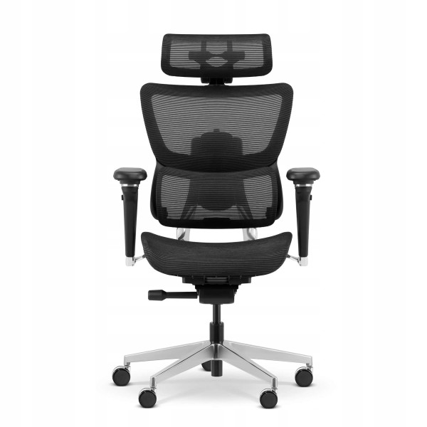 Ergonomiczny fotel biurowy SLIDEUP czarny siatka