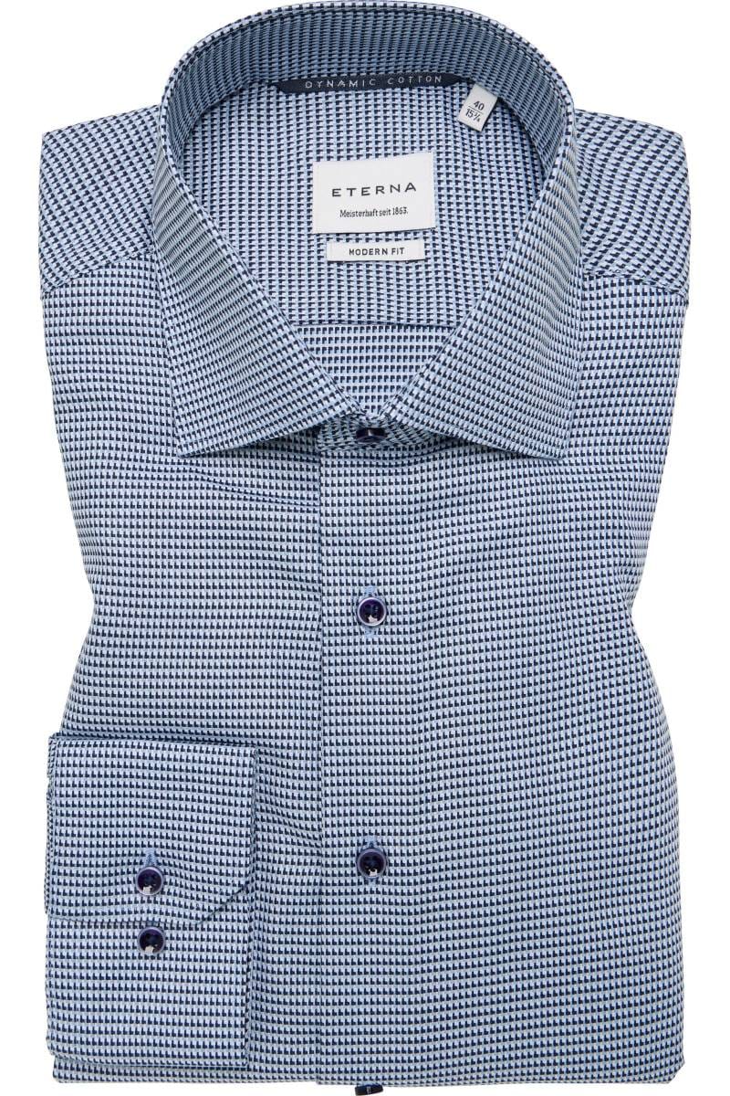 ETERNA Modern Fit Dynamic Cotton Hemd blau, Strukturiert
