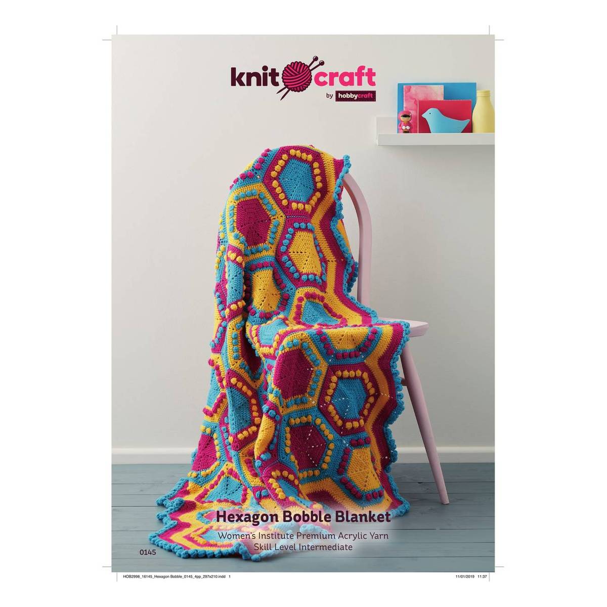 Knitcraft Hexagon Bobble Blanket Digital Pattern 0145