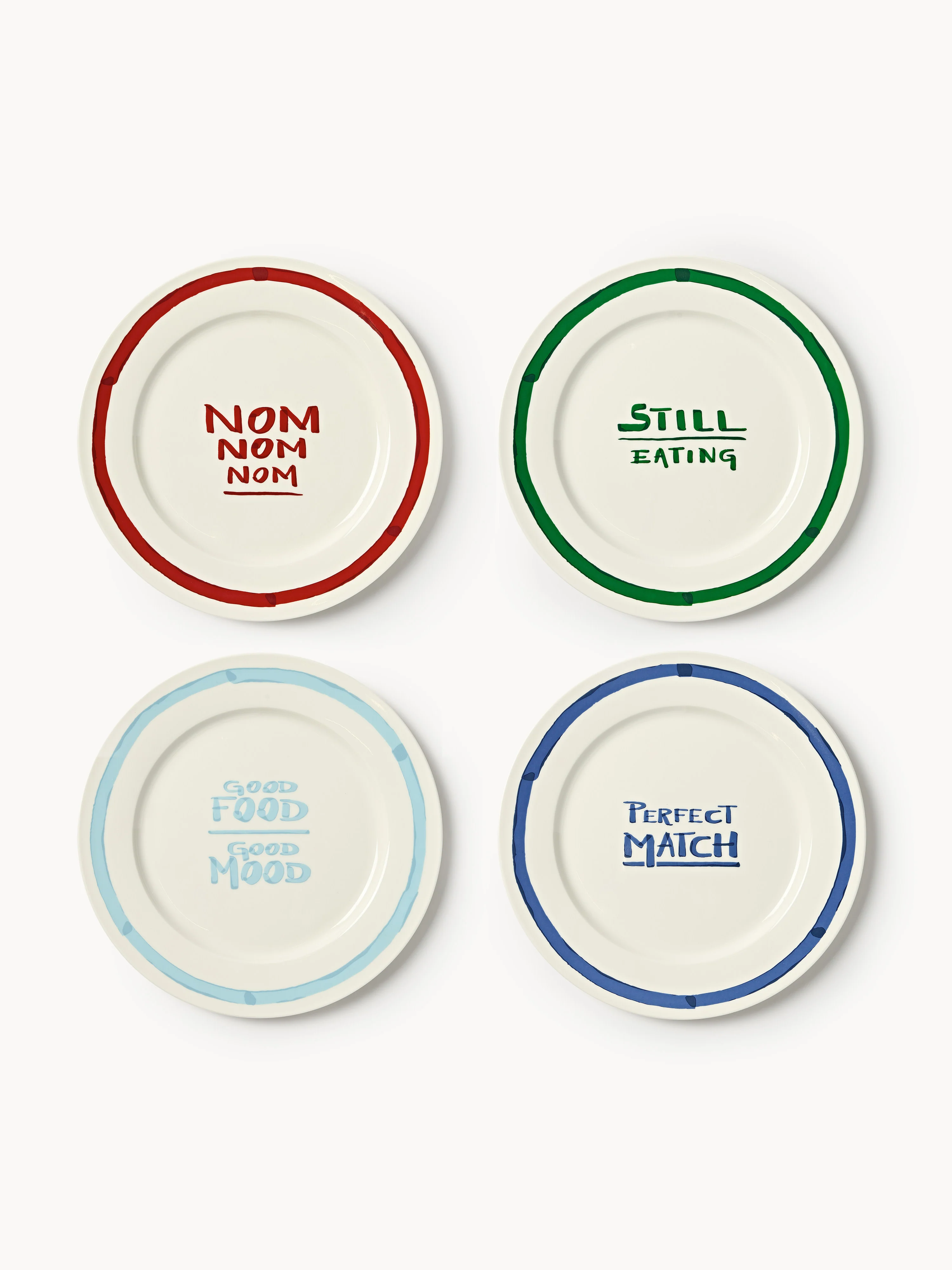 Porzellan-Speiseteller Tutti mit Dekor-Motiv, 4er-Set