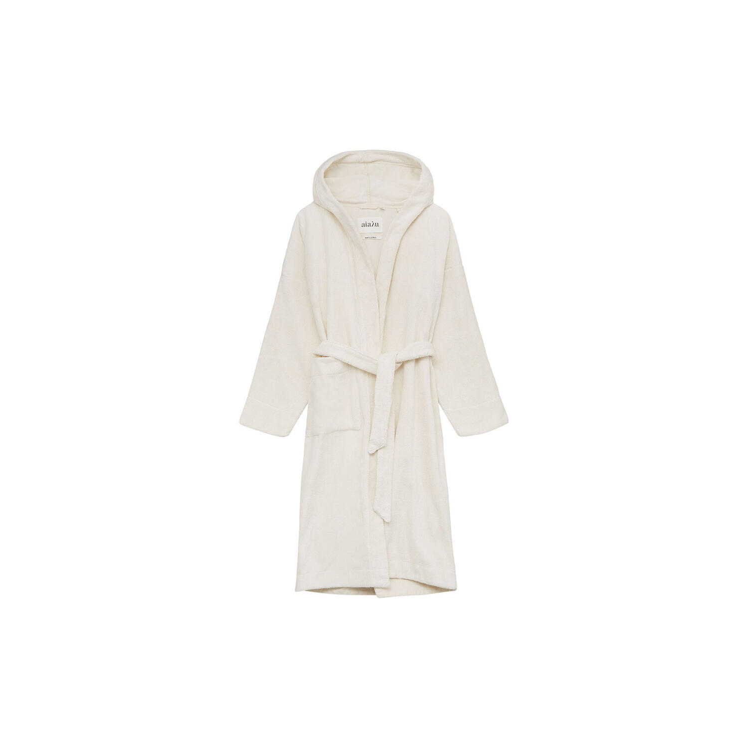Hooded Bathrobe Terry, pure ecru
