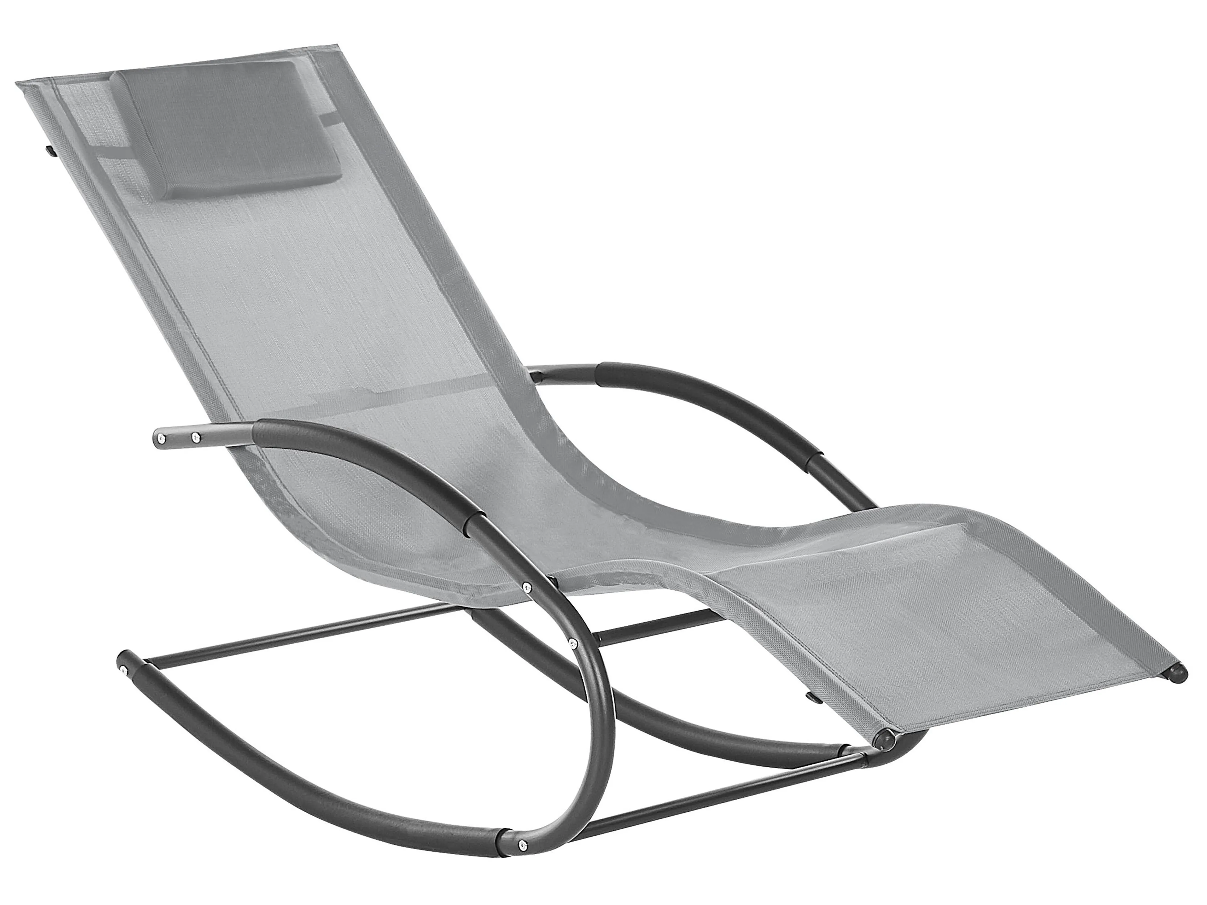Rocking Sun Lounger CARANO II Metal Light Grey