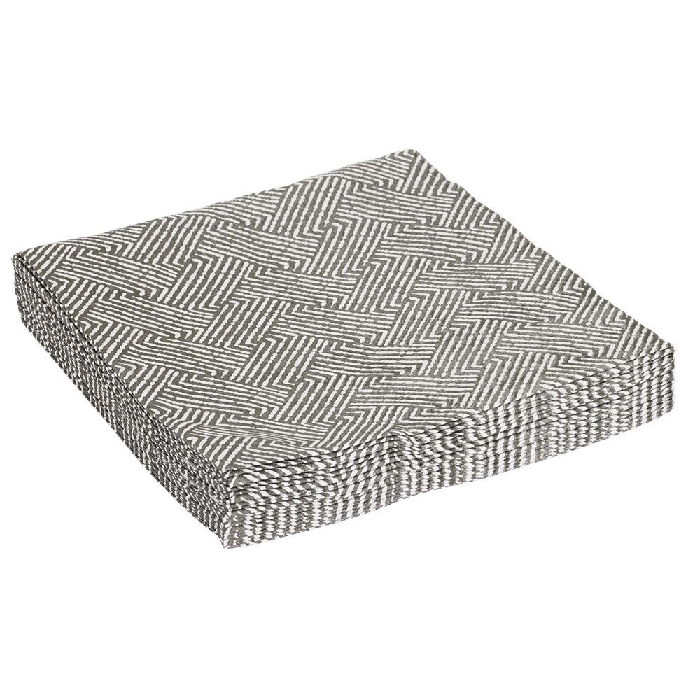 Serviette papier motif géométrique blanc et noir 33x33cm 3 plis x20