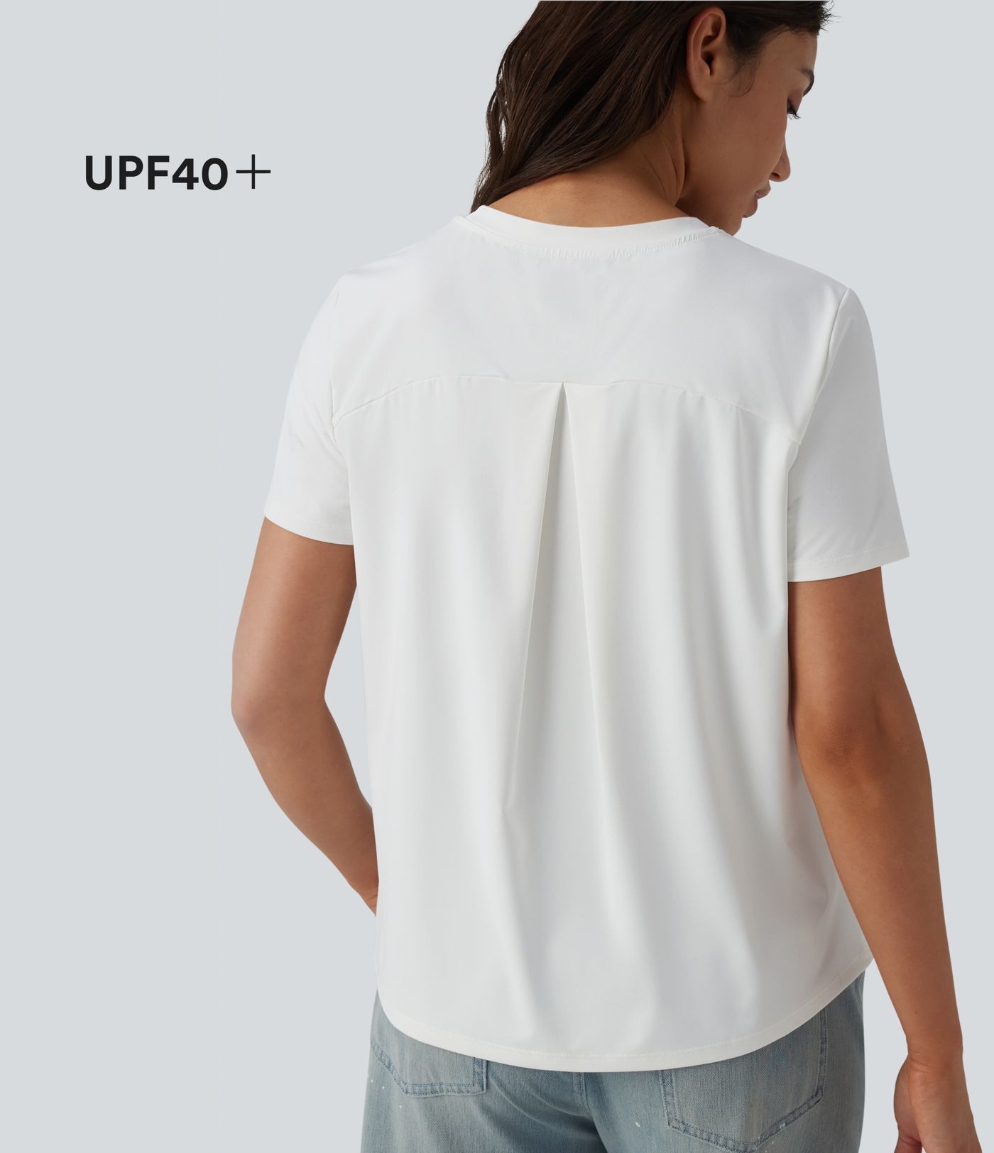 T-shirt casual col rond à manches courtes – UPF 40