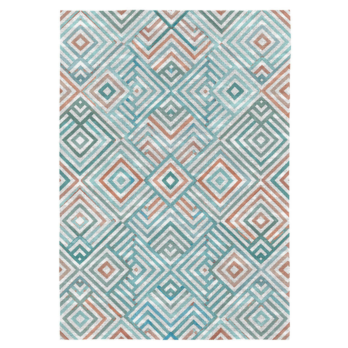 TIHUA - Tapis de salon en coton impression digital géométrique 80x150 cm