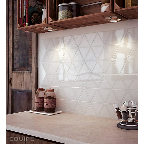 Carrelage mur triangulaire uni gris brillant SCALE TRIANGOLO LIGHT GREY