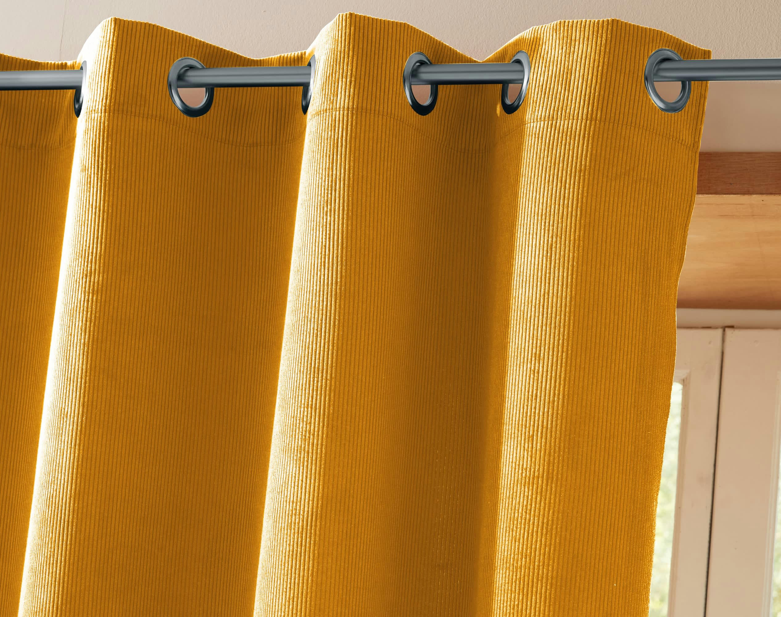 FJORD - Rideau 135x250 en polyester jaune or