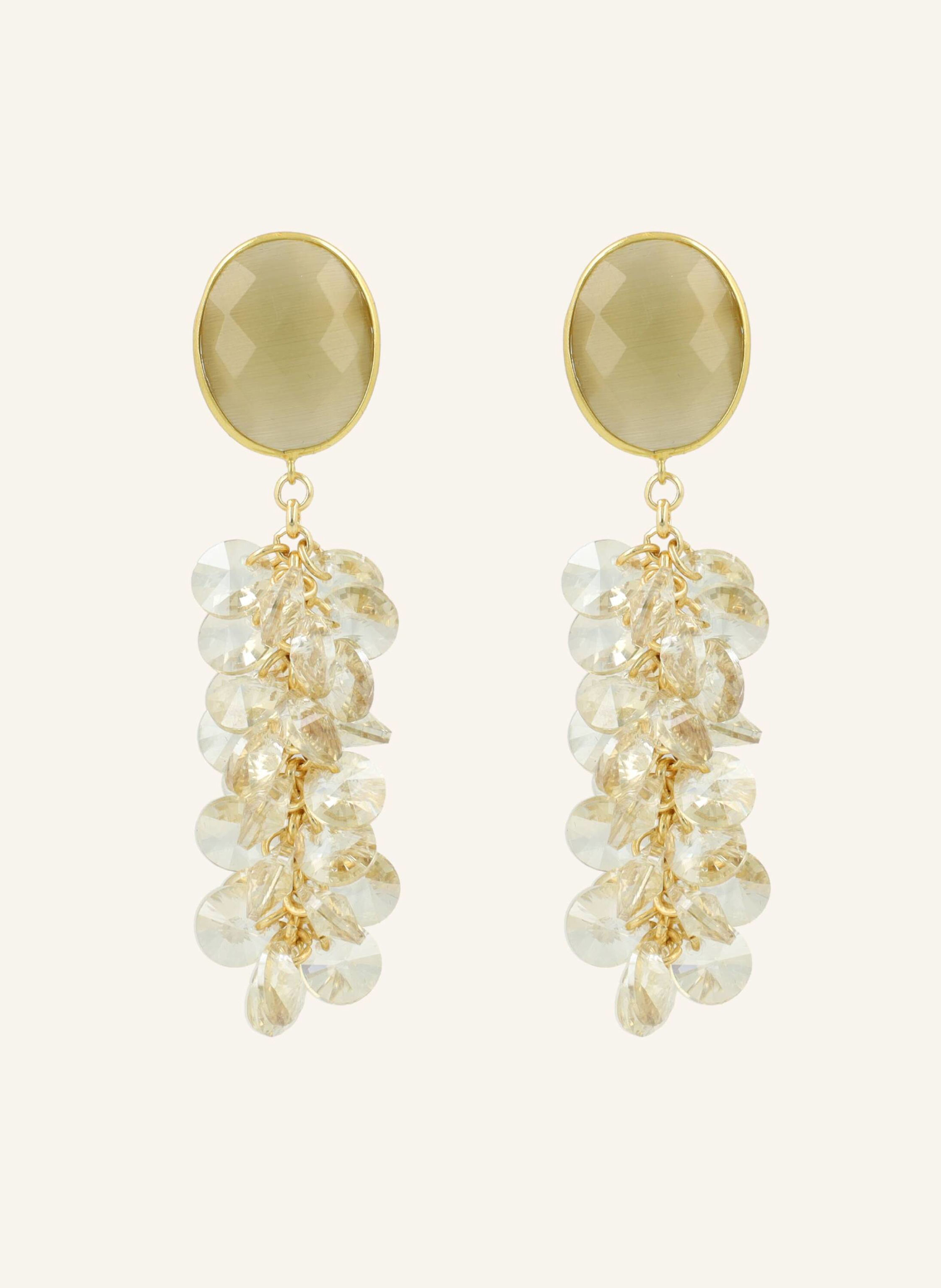 LOTT.gioielli Ohrhänger LONNEKE CE GB CLUSTER OF THICK SEQUINS WARM BEIGE by GLAMBOU